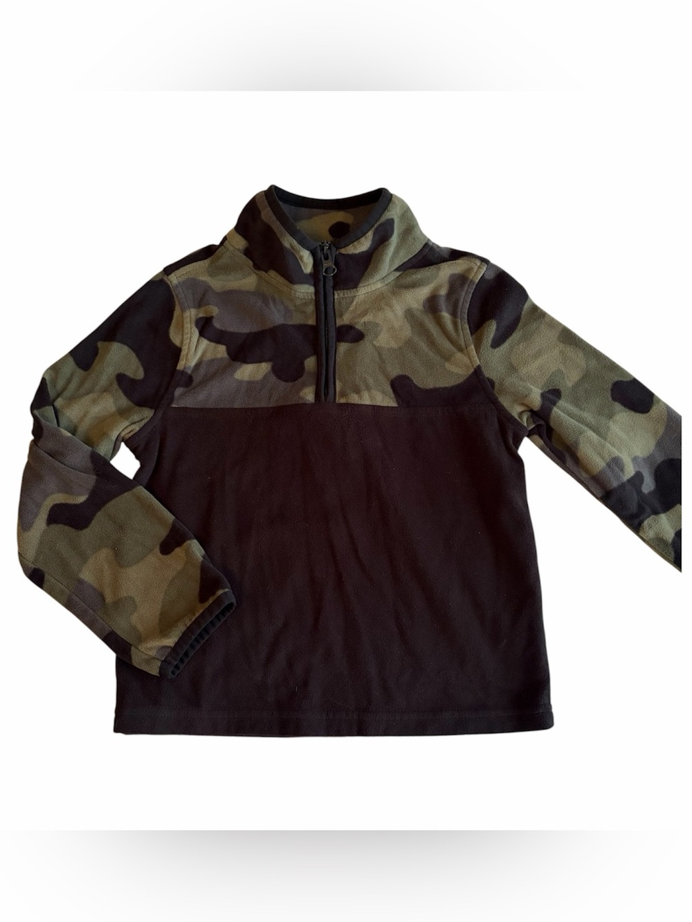 Old Navy Camo and Black Quarter-Zip Pullover Fleece Boys Size 6